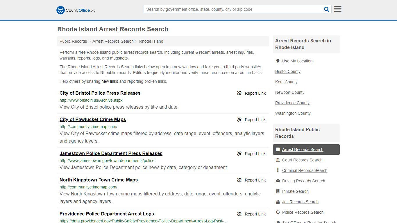 Arrest Records Search - Rhode Island (Arrests & Mugshots)